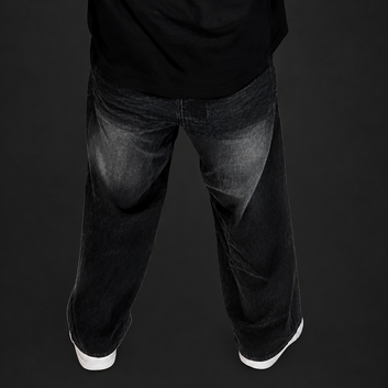Black faded baggy jeans