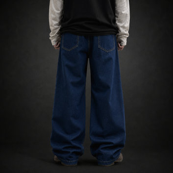 Dark blue baggy jeans