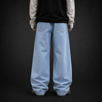 Ice blue baggy jeans